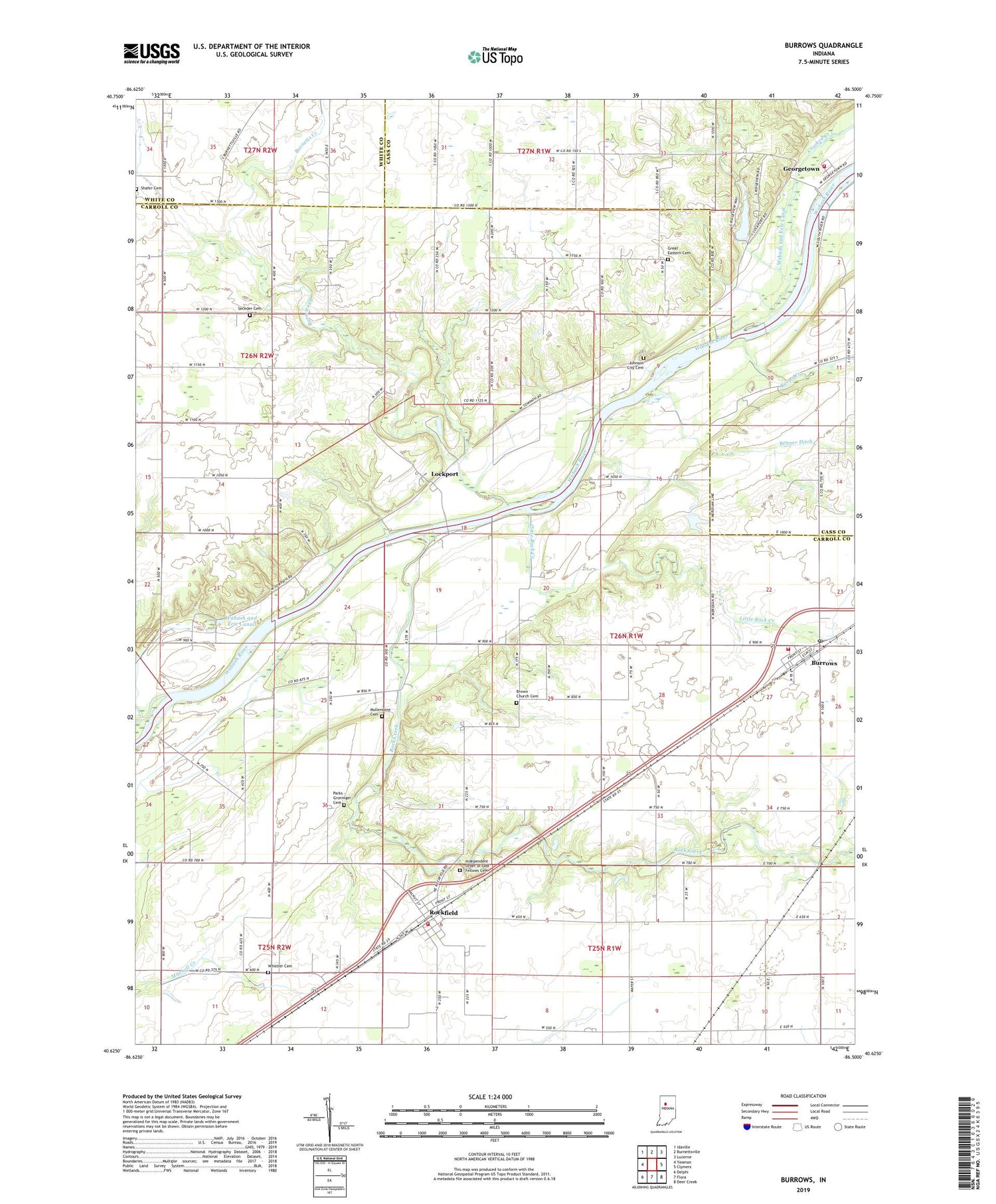 Burrows Indiana US Topo Map Image