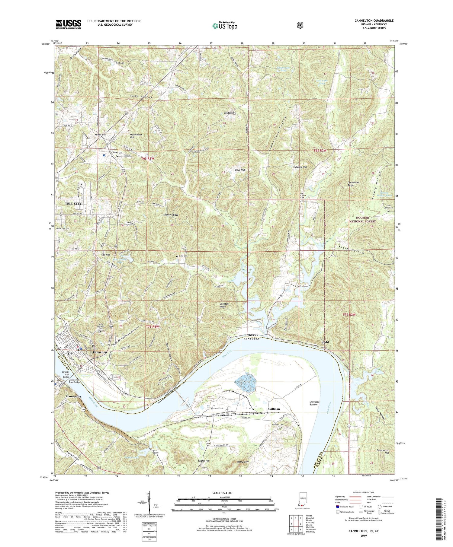 Cannelton Indiana US Topo Map Image