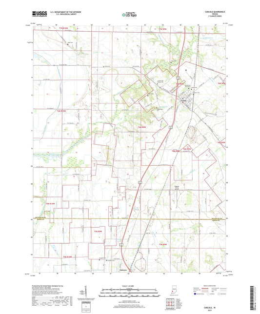 Carlisle Indiana US Topo Map Image