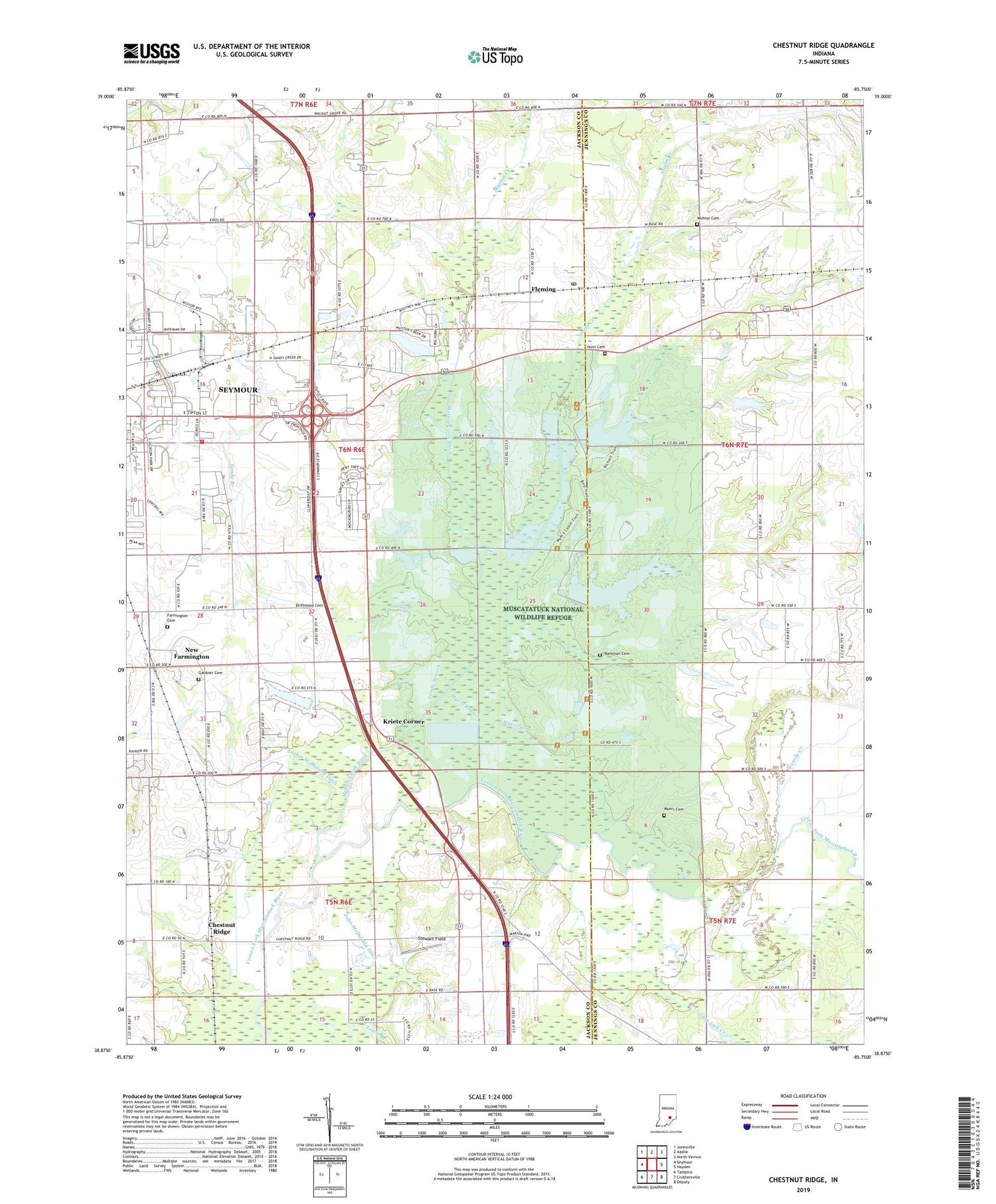 Chestnut Ridge Indiana US Topo Map Image