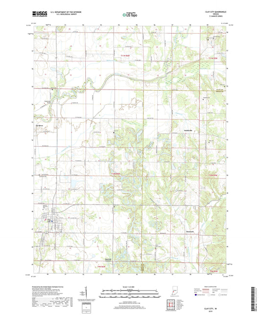 Clay City Indiana US Topo Map Image