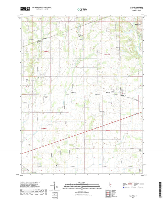 Clayton Indiana US Topo Map Image