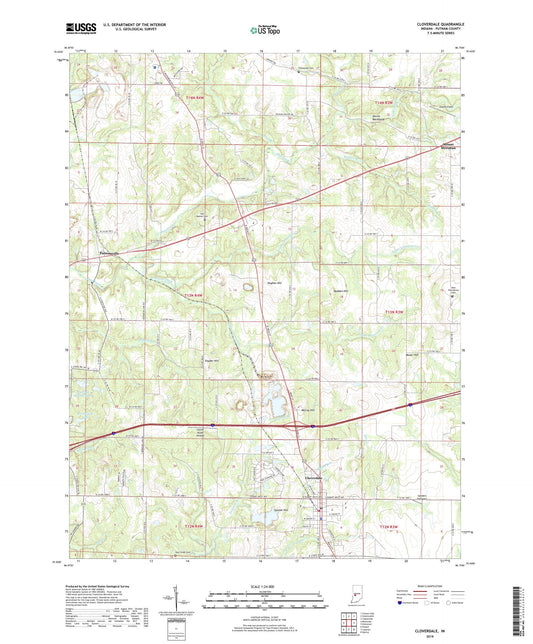 Cloverdale Indiana US Topo Map Image