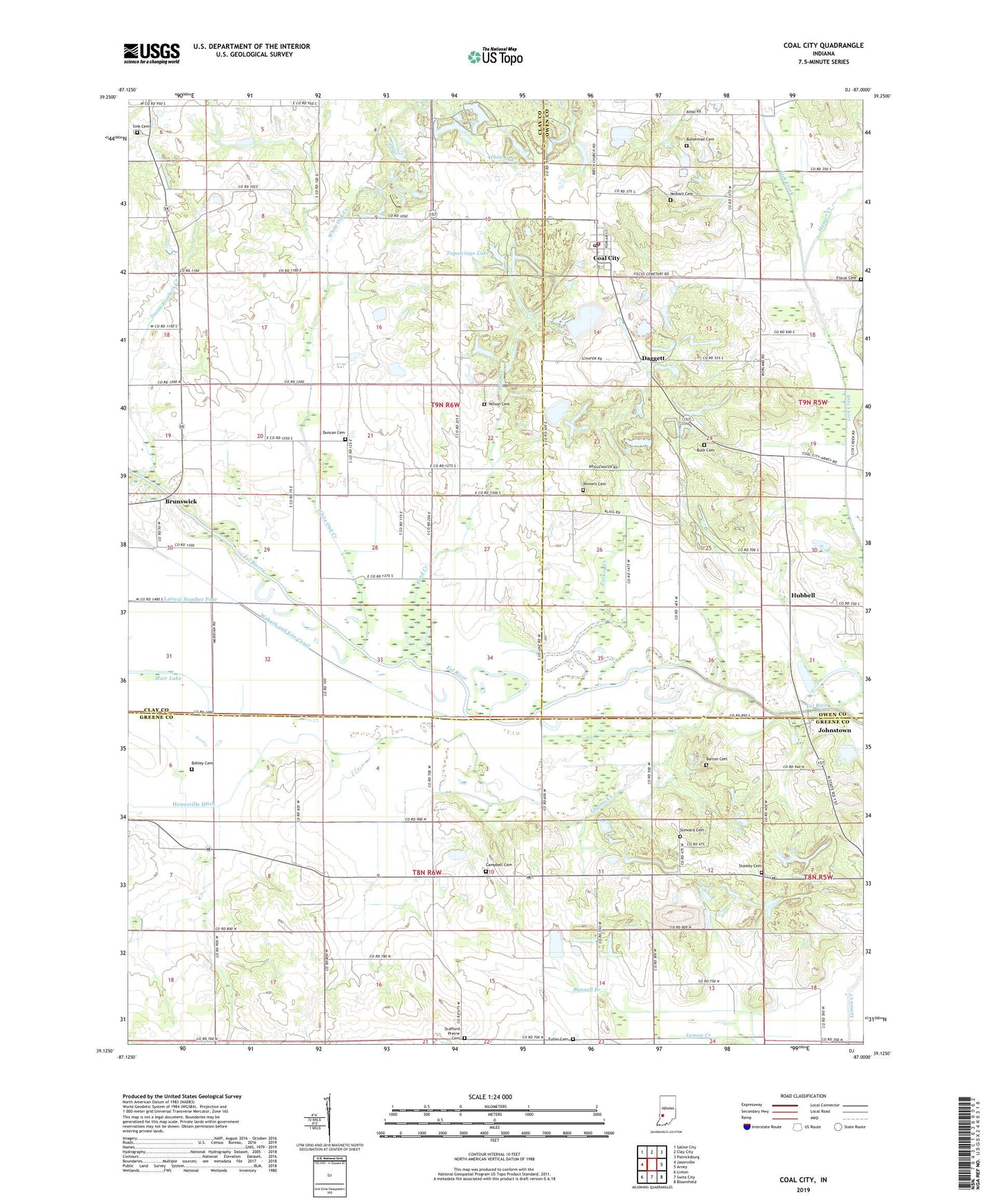 Coal City Indiana US Topo Map Image