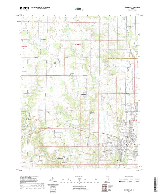 Connersville Indiana US Topo Map Image