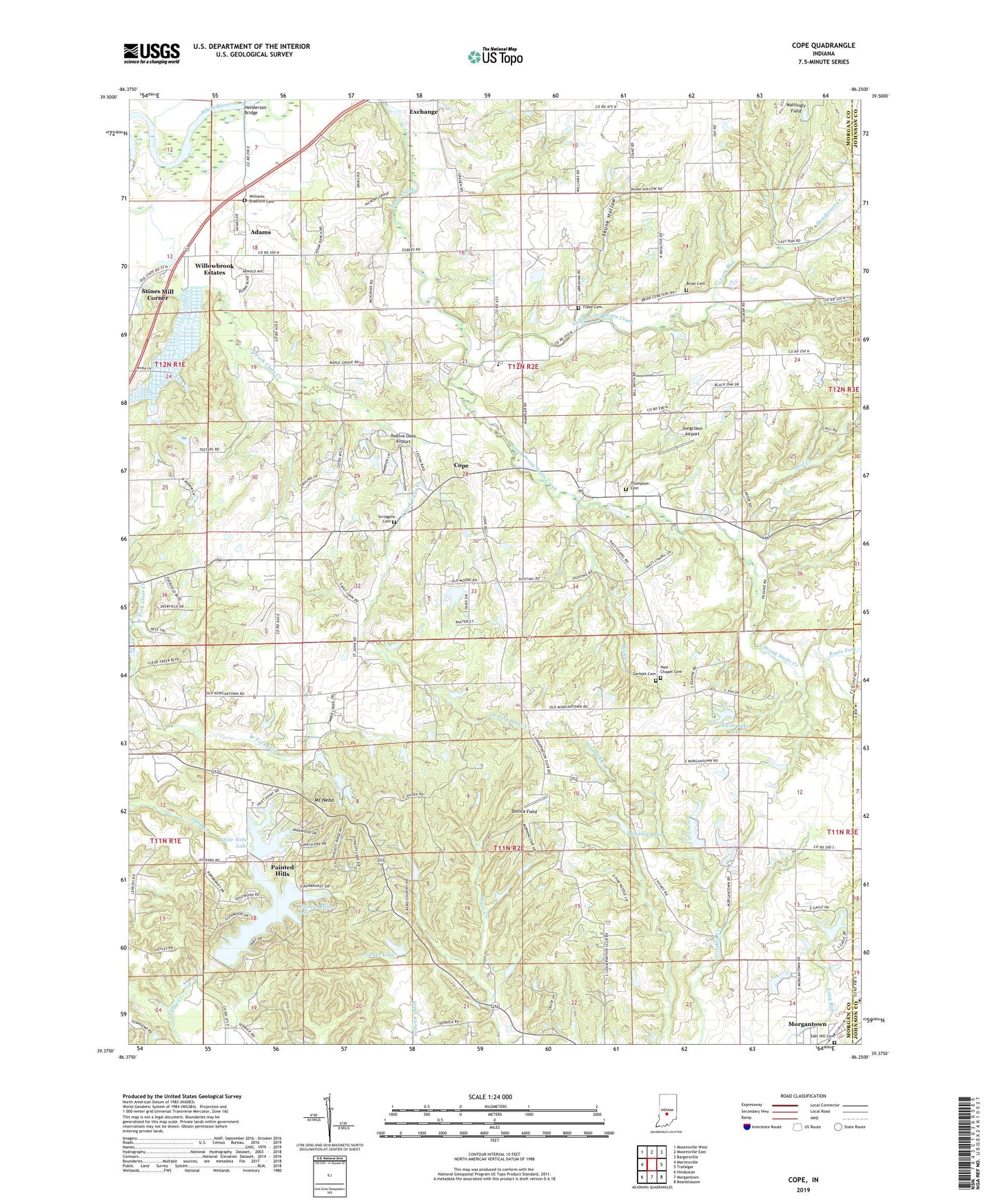 Cope Indiana US Topo Map Image