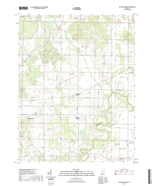 De Gonia Springs Indiana US Topo Map Image