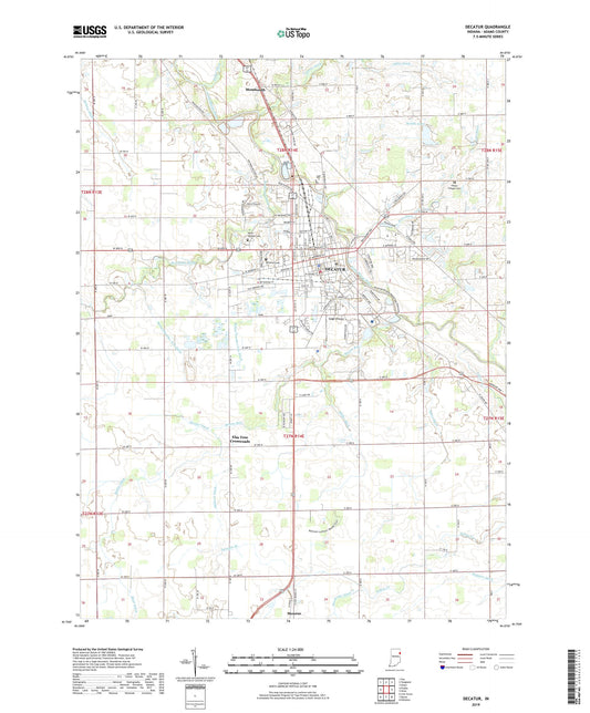 Decatur Indiana US Topo Map Image