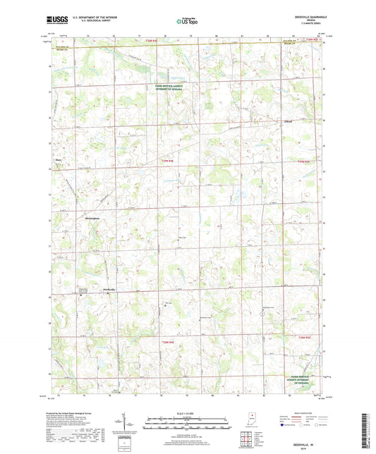 Deedsville Indiana US Topo Map Image