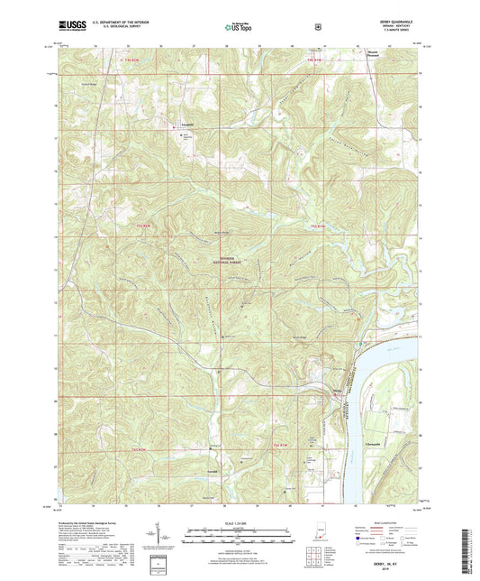 Derby Indiana US Topo Map Image