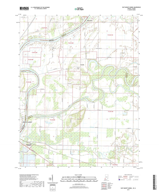 East Mount Carmel Indiana US Topo Map Image