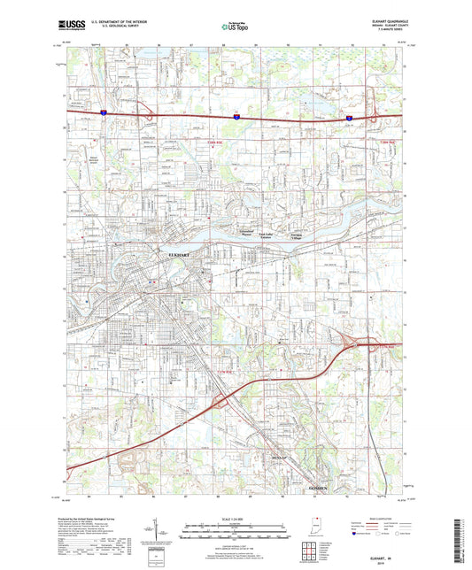 Elkhart Indiana US Topo Map Image