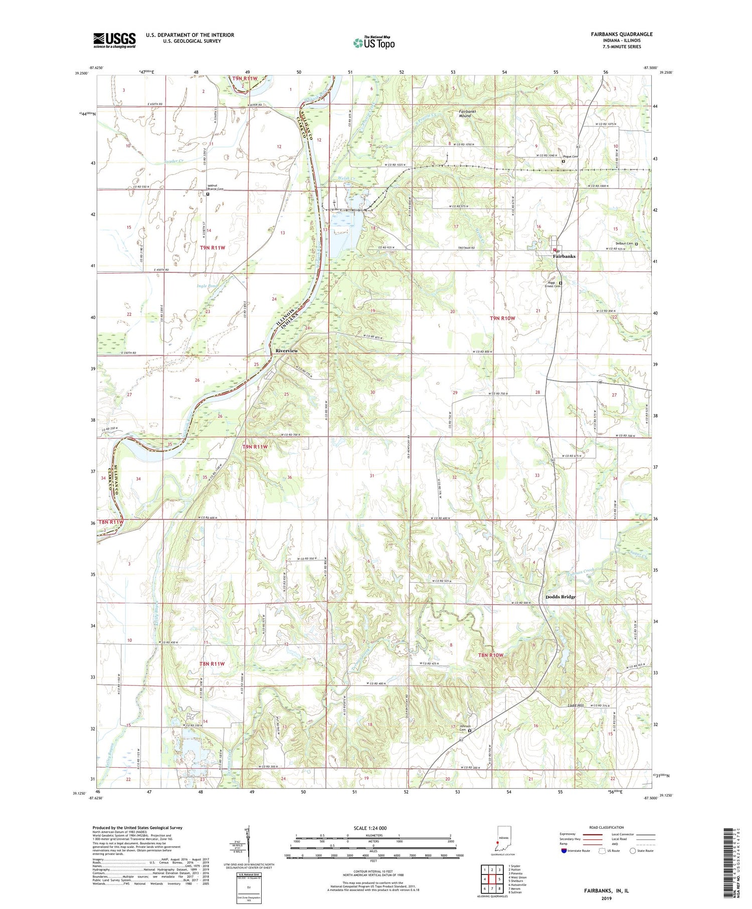 Fairbanks Indiana US Topo Map Image