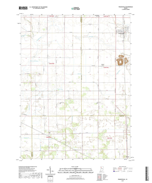 Francesville Indiana US Topo Map Image