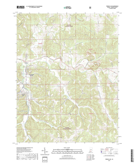 French Lick Indiana US Topo Map Image