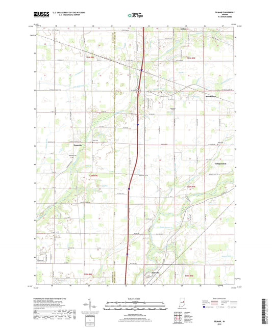 Gilman Indiana US Topo Map Image