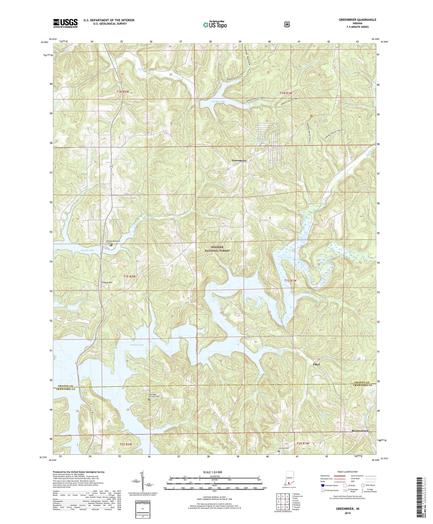Greenbrier Indiana US Topo Map Image