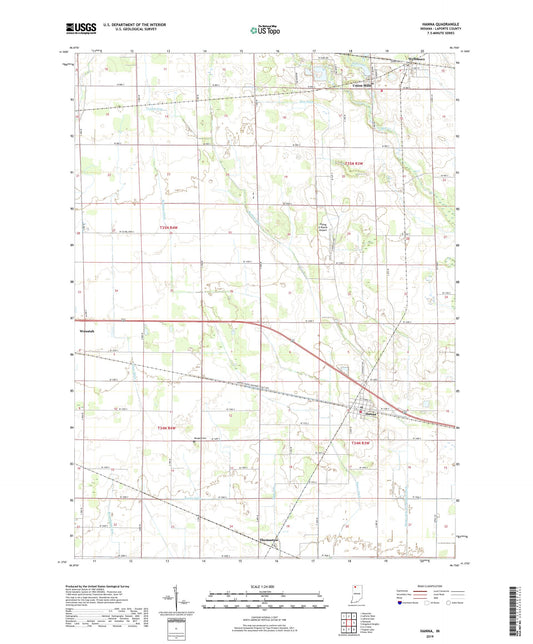 Hanna Indiana US Topo Map Image