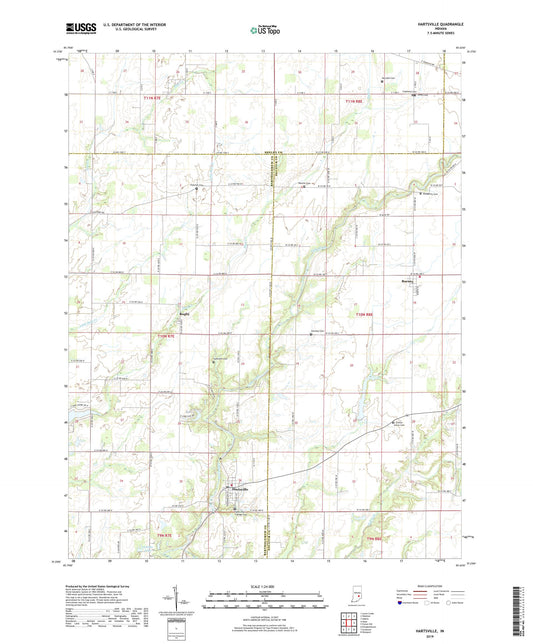 Hartsville Indiana US Topo Map Image