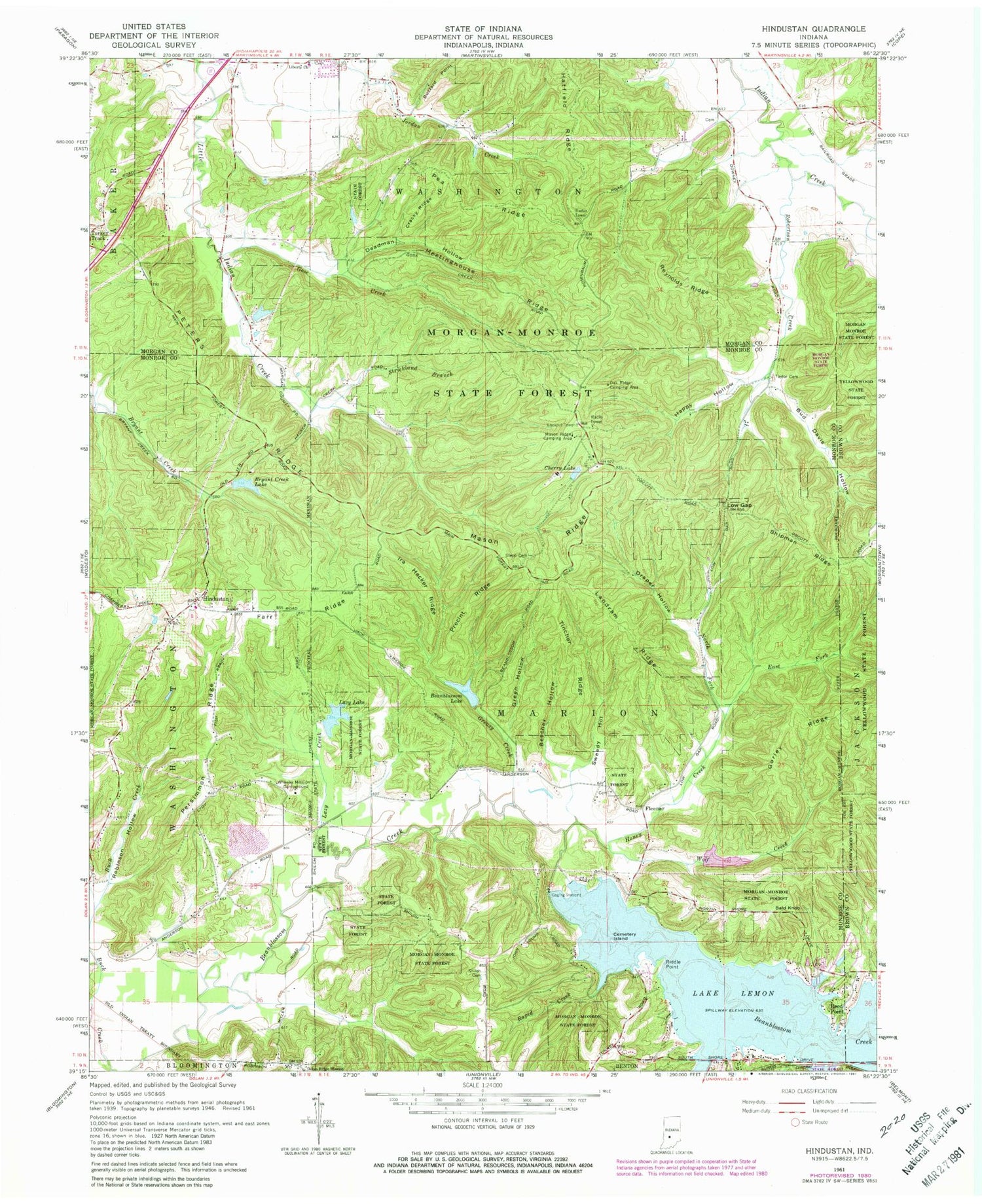 USGS Classic Hindustan Indiana 7.5'x7.5' Topo Map Image