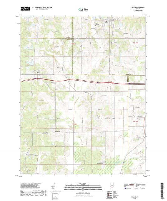 Holland Indiana US Topo Map Image