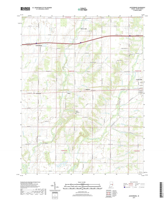 Jacksonburg Indiana US Topo Map Image