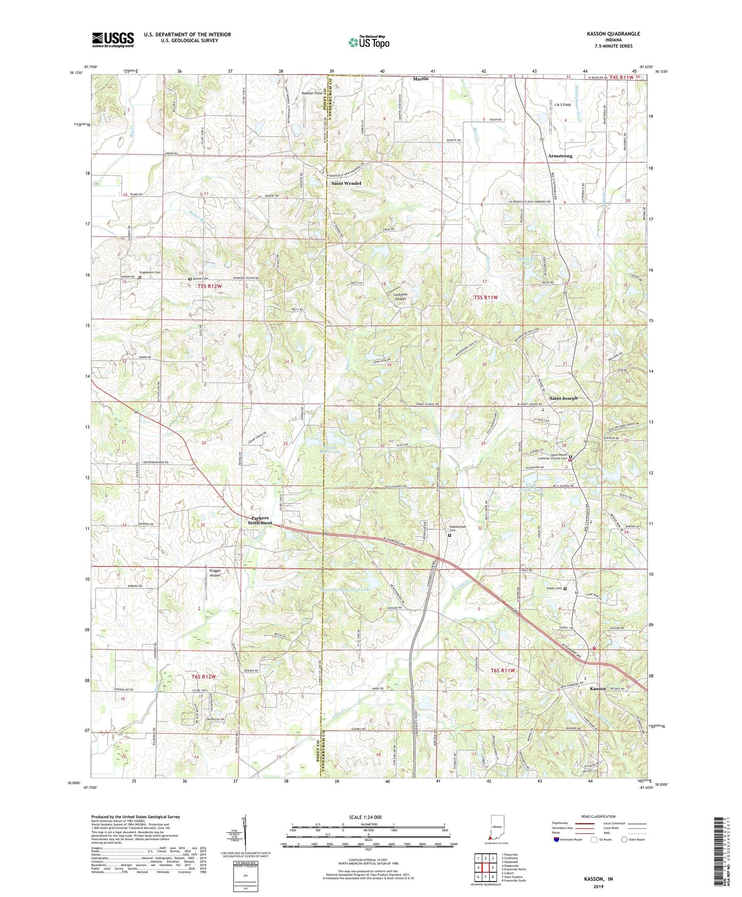 Kasson Indiana US Topo Map Image
