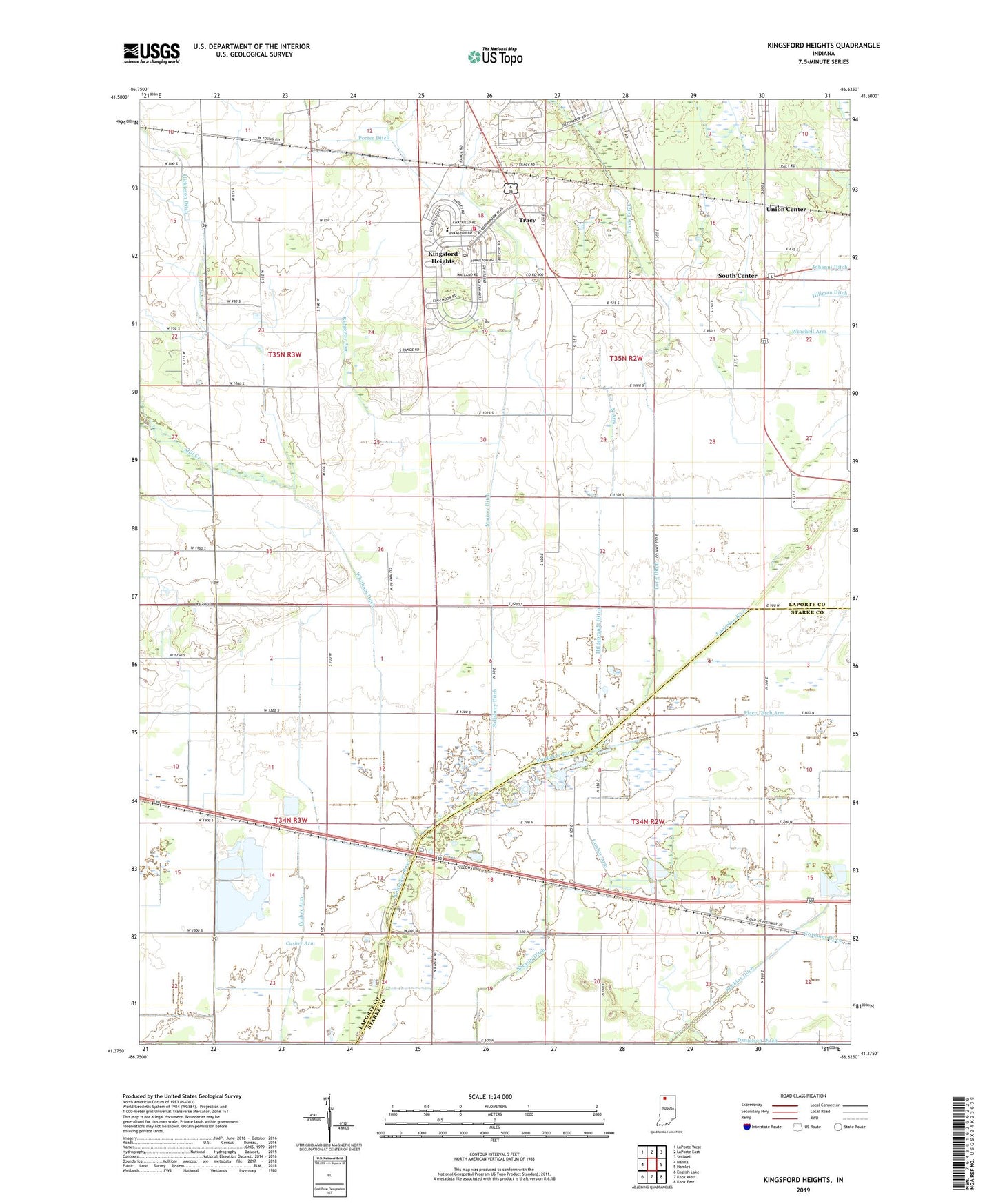 Kingsford Heights Indiana US Topo Map Image