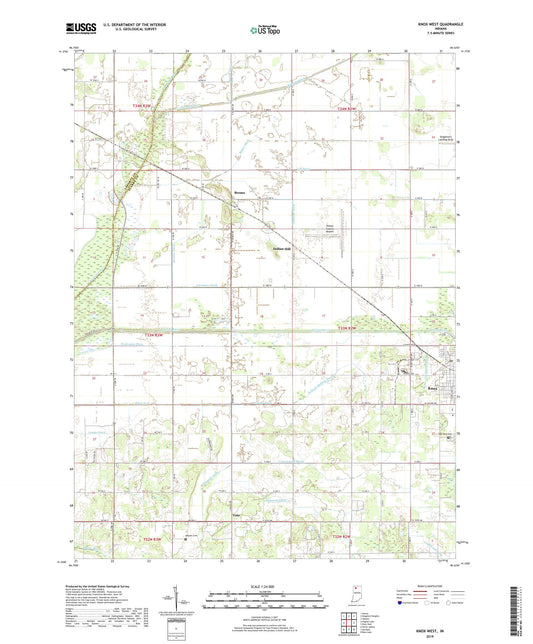 Knox West Indiana US Topo Map Image