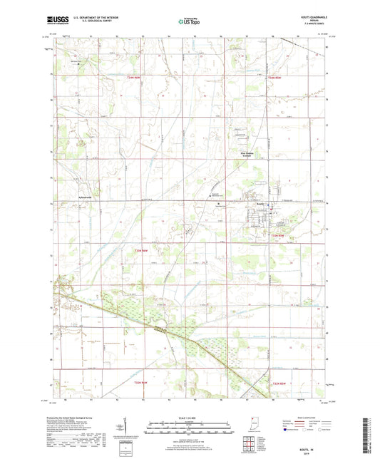 Kouts Indiana US Topo Map Image
