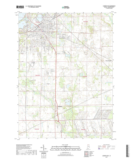 LaPorte East Indiana US Topo Map Image