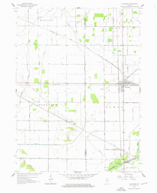 Classic USGS La Crosse Indiana 7.5'x7.5' Topo Map Image
