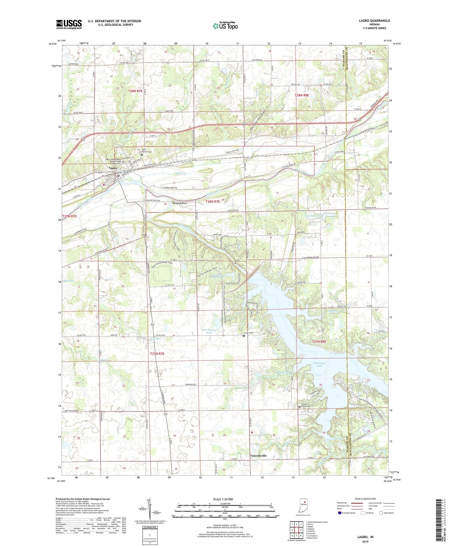Lagro Indiana US Topo Map Image
