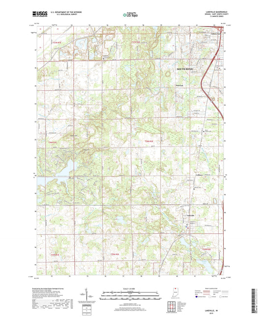 Lakeville Indiana US Topo Map Image