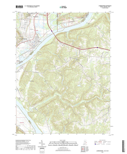 Lawrenceburg Indiana US Topo Map Image