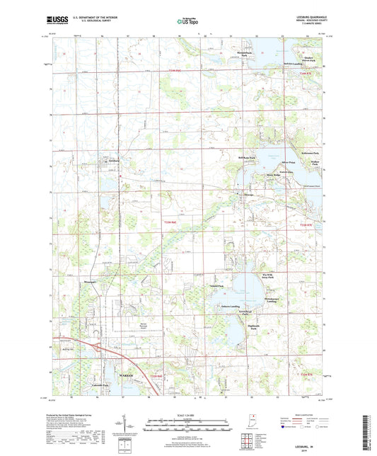 Leesburg Indiana US Topo Map Image