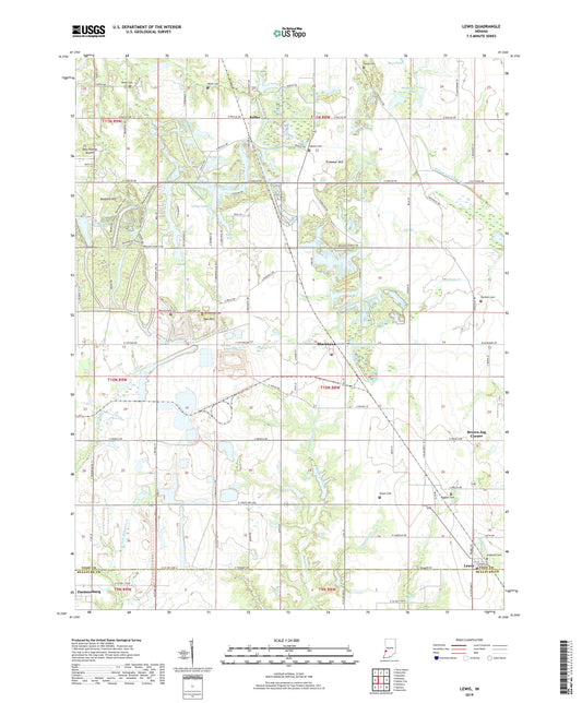 Lewis Indiana US Topo Map Image