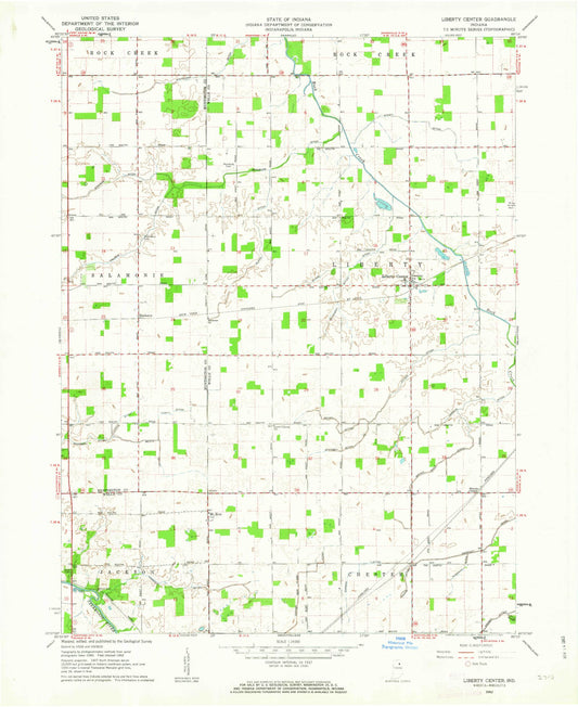 Classic USGS Liberty Center Indiana 7.5'x7.5' Topo Map Image