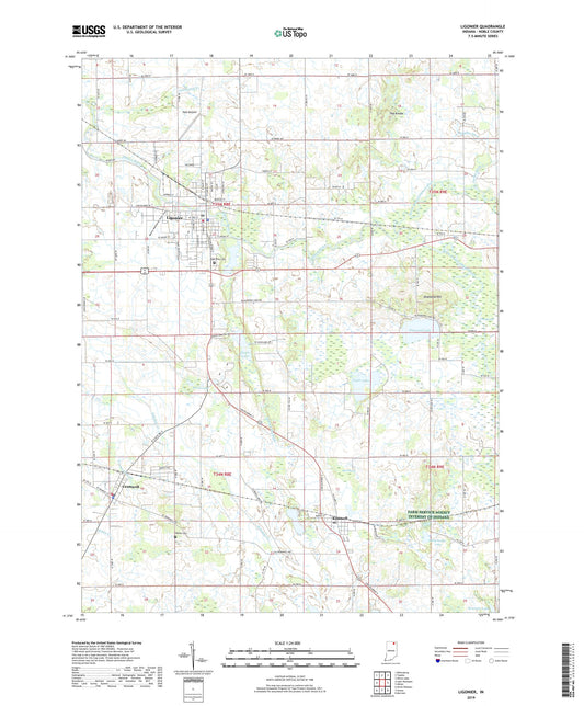 Ligonier Indiana US Topo Map Image
