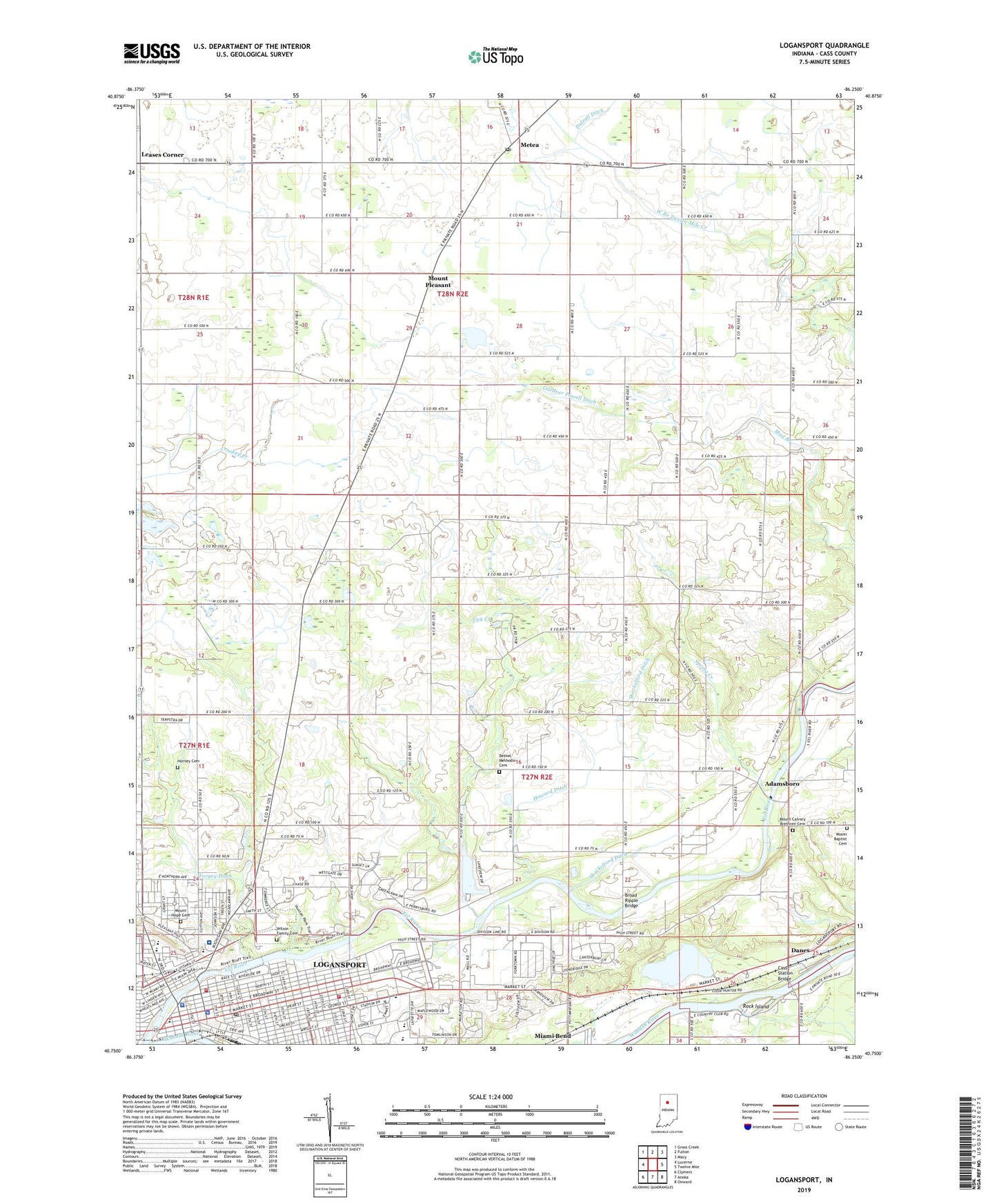 Logansport Indiana US Topo Map Image