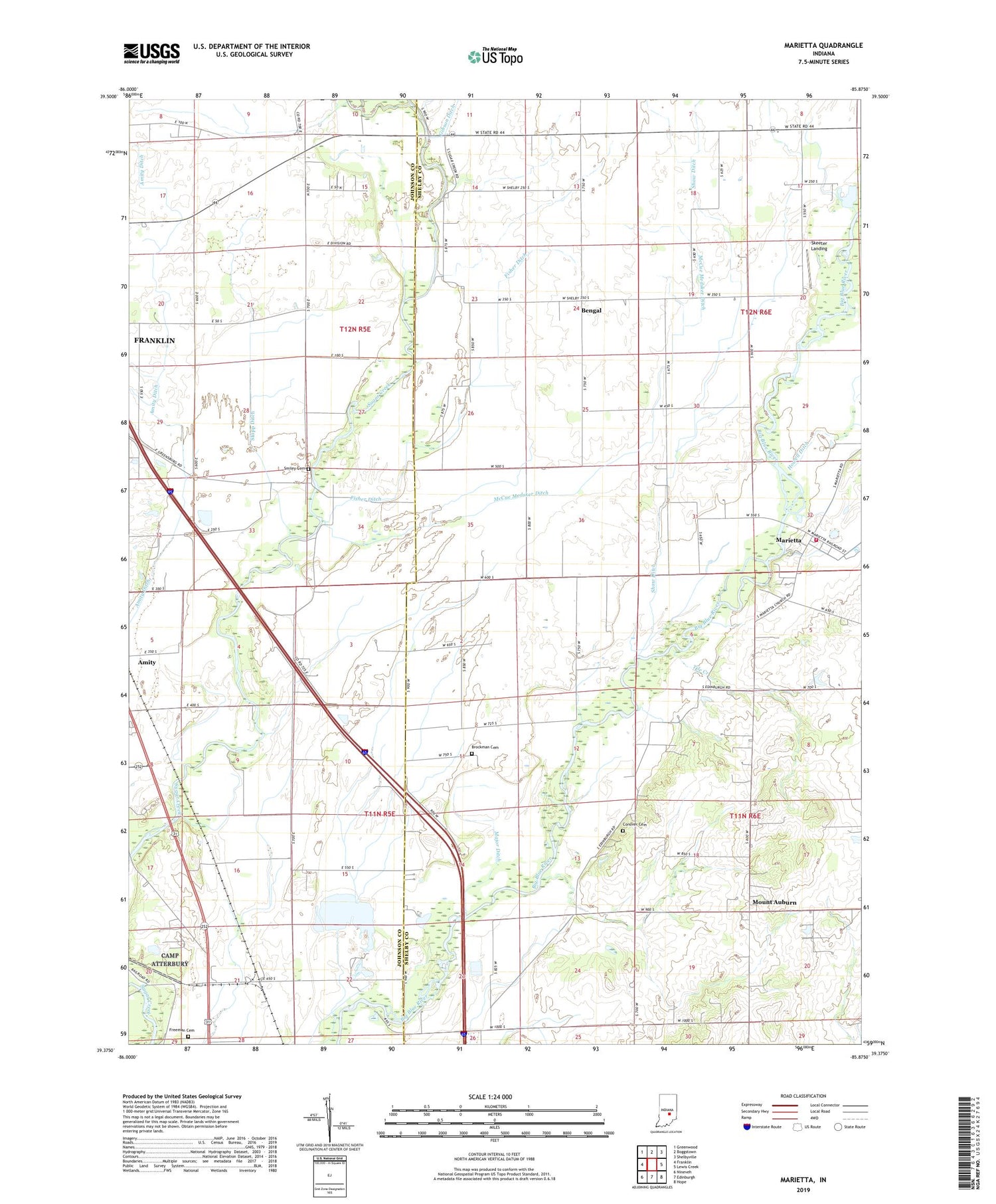 Marietta Indiana US Topo Map Image
