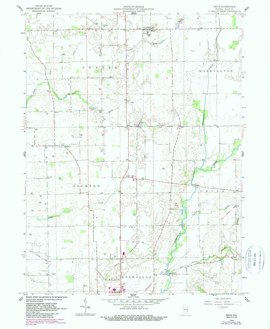 Classic USGS Mays Indiana 7.5'x7.5' Topo Map Image