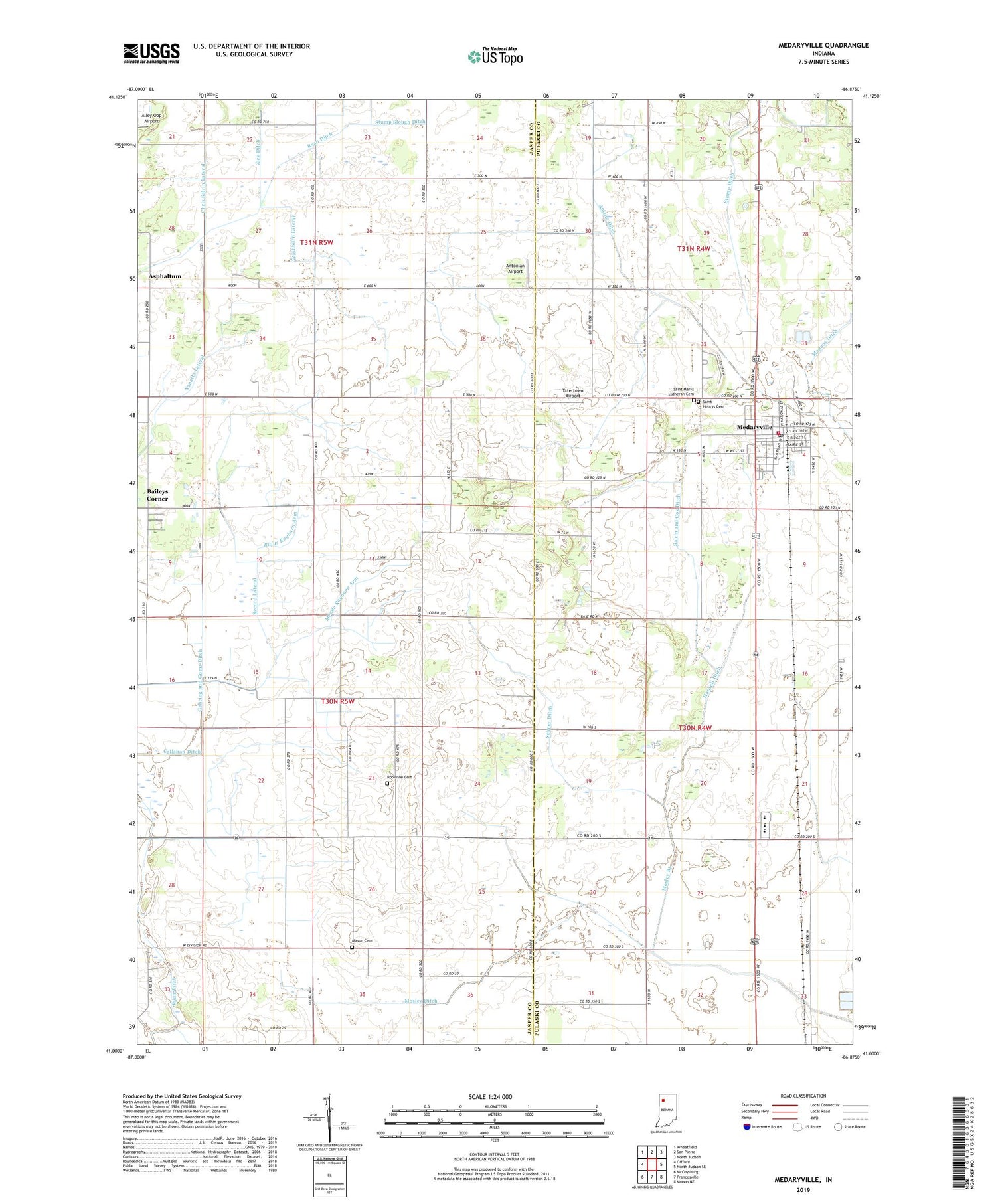 Medaryville Indiana US Topo Map Image