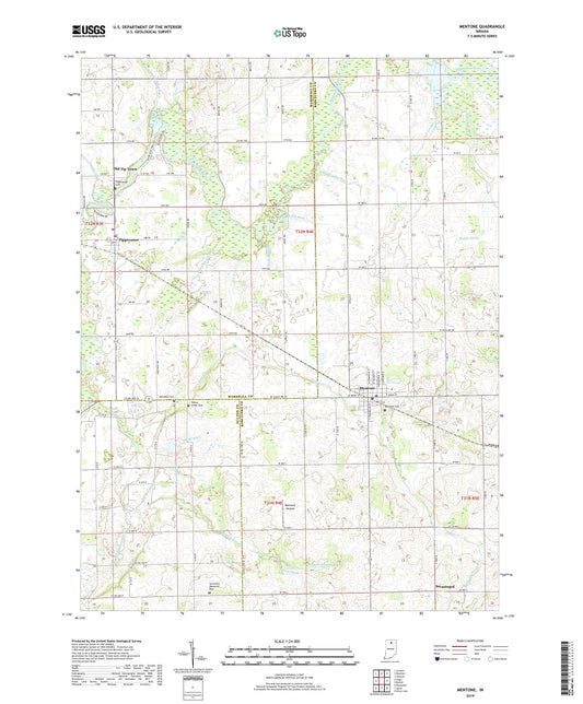 Mentone Indiana US Topo Map Image