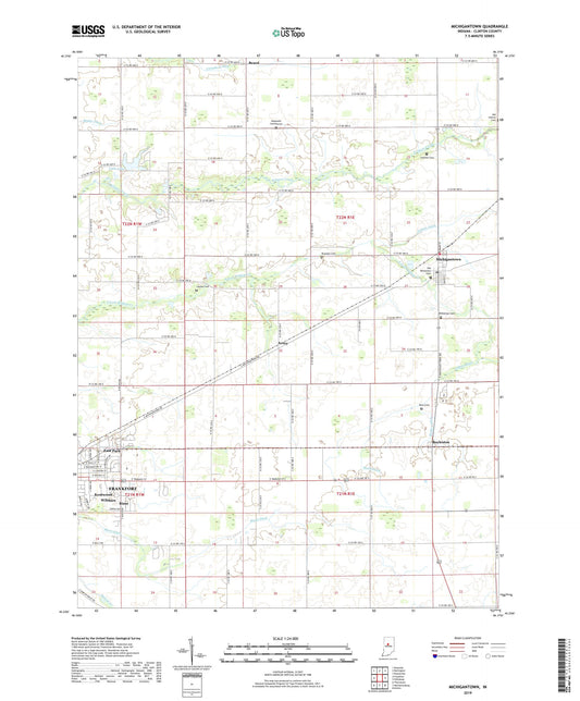 Michigantown Indiana US Topo Map Image