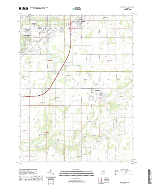 Middletown Indiana US Topo Map Image