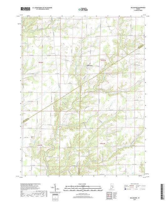Millhousen Indiana US Topo Map Image