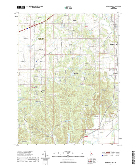 Mooresville West Indiana US Topo Map Image
