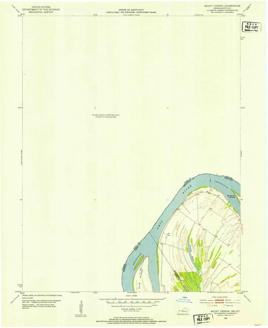 Classic USGS Mount Vernon Indiana 7.5'x7.5' Topo Map Image