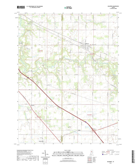 Mulberry Indiana US Topo Map Image